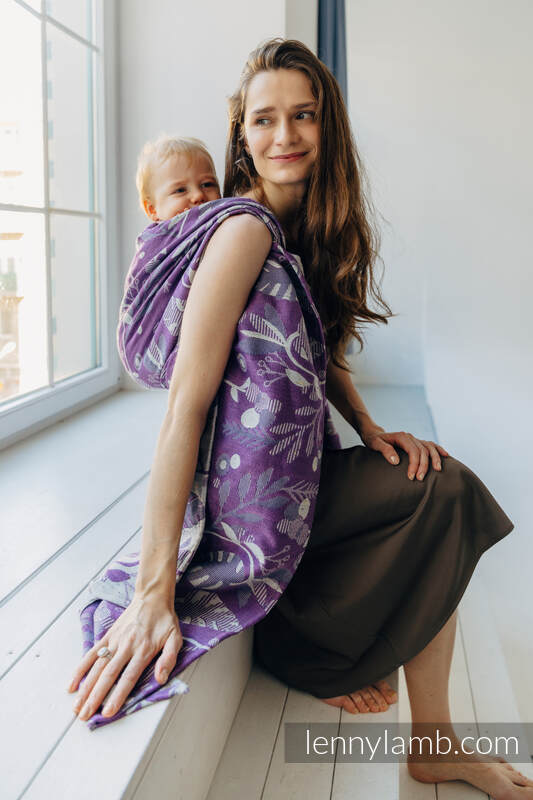 Tragetuch, Jacquardwebung, (39% Merinowolle, 28% Gekämmte Baumwolle, 23% Leinen, 10% Tussahseide) - EXPERIMENT no. 35 - size XS #babywearing