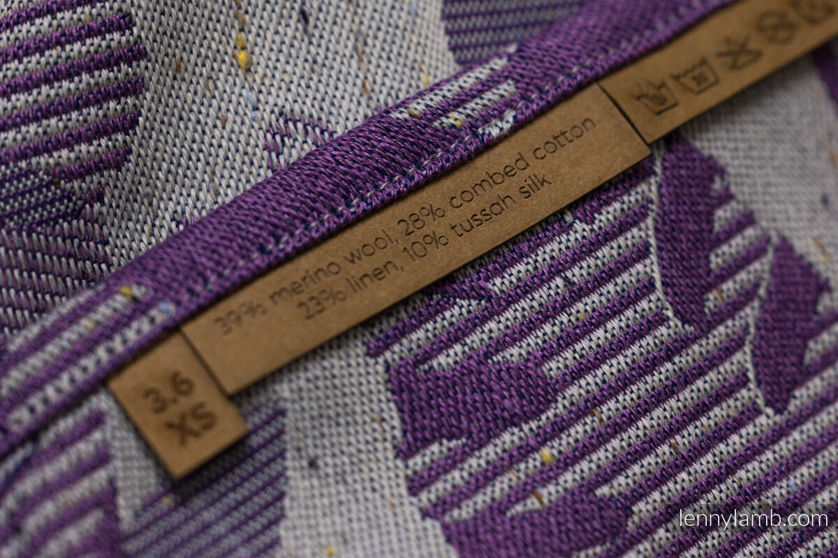 Tragetuch, Jacquardwebung, (39% Merinowolle, 28% Gekämmte Baumwolle, 23% Leinen, 10% Tussahseide) - EXPERIMENT no. 35 - size XS #babywearing