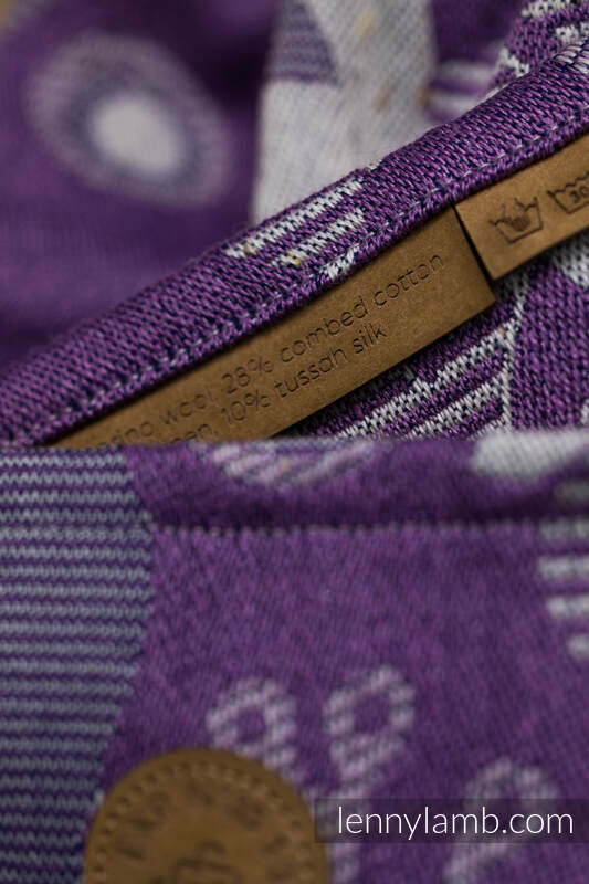 Żakardowa chusta do noszenia dzieci (39% wełna merino, 28% bawełna czesana, 23% len, 10% jedwab tussah) - EKSPERYMENT nr 35 - rozmiar M #babywearing