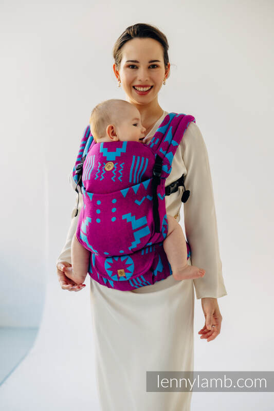 LennyLight Tragehilfe, Größe Standard, Jacquardwebung (56% Merinowolle, 27% Gekämmte Baumwolle, 17% Noilseide) - EXPERIMENT no. 36  #babywearing