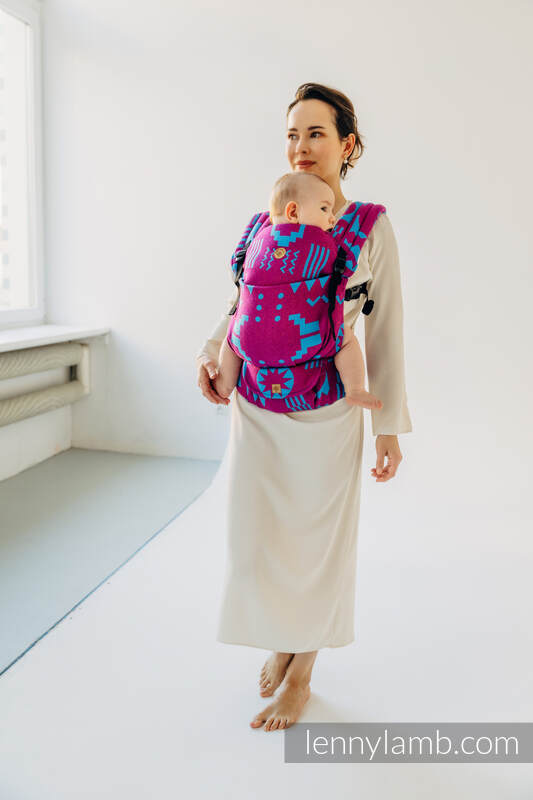 LennyLight Tragehilfe, Größe Standard, Jacquardwebung (56% Merinowolle, 27% Gekämmte Baumwolle, 17% Noilseide) - EXPERIMENT no. 36  #babywearing