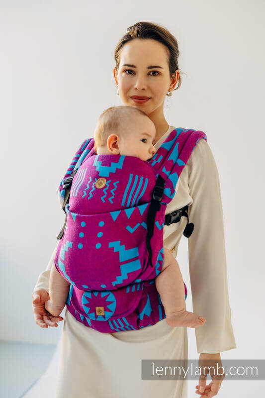 LennyLight Tragehilfe, Größe Standard, Jacquardwebung (56% Merinowolle, 27% Gekämmte Baumwolle, 17% Noilseide) - EXPERIMENT no. 36  #babywearing