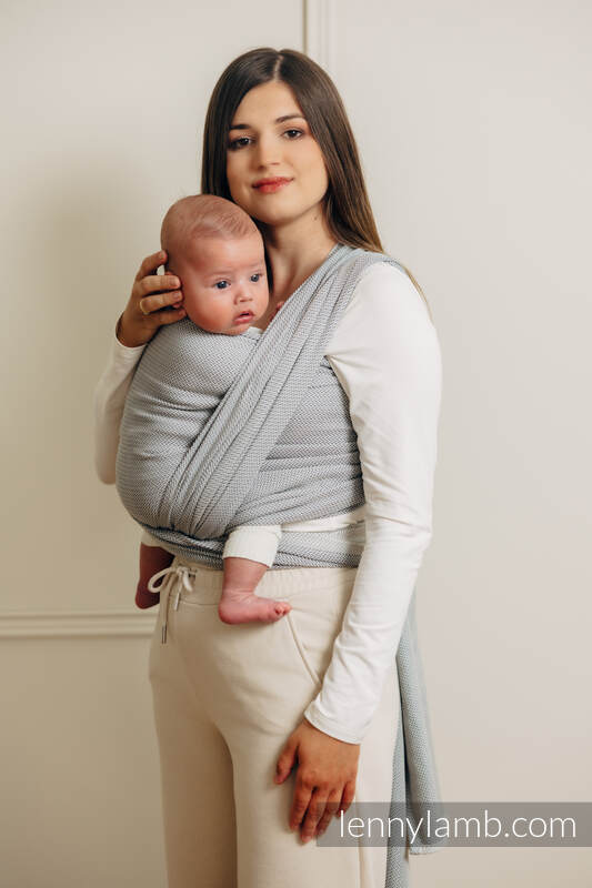 Baby Sling, Herringbone Weave (100% cotton) - LITTLE HERRINGBONE GREY - size L #babywearing