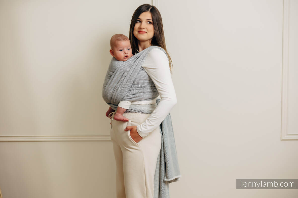 Baby Sling, Herringbone Weave (100% cotton) - LITTLE HERRINGBONE GREY - size L #babywearing