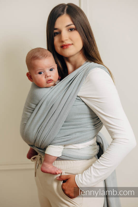 Baby Sling, Herringbone Weave (100% cotton) - LITTLE HERRINGBONE GREY - size L #babywearing