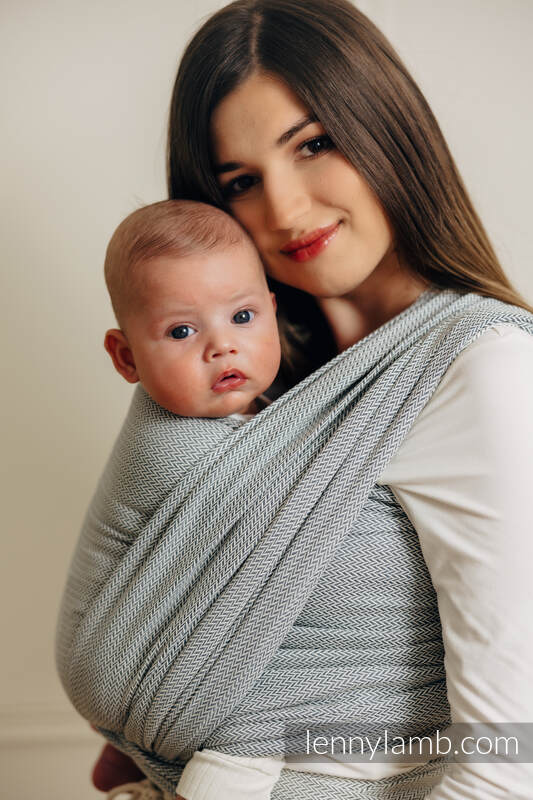 Baby Sling, Herringbone Weave (100% cotton) - LITTLE HERRINGBONE GREY - size L #babywearing