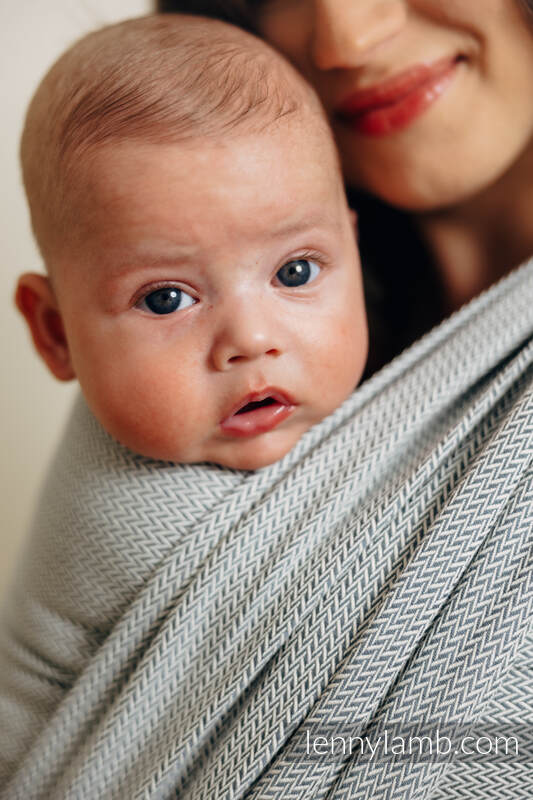 Baby Sling, Herringbone Weave (100% cotton) - LITTLE HERRINGBONE GREY - size L #babywearing