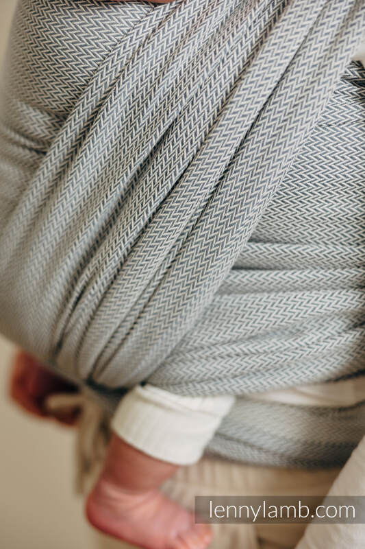Baby Sling, Herringbone Weave (100% cotton) - LITTLE HERRINGBONE GREY - size L #babywearing