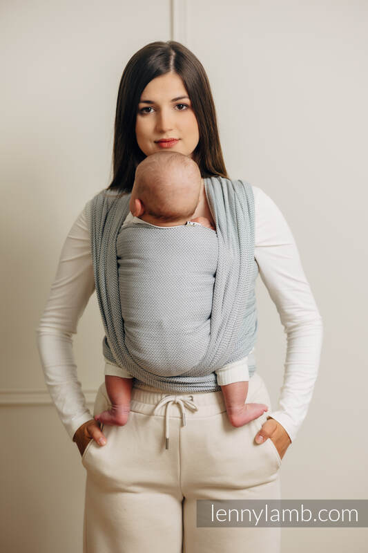 Baby Sling, Herringbone Weave (100% cotton) - LITTLE HERRINGBONE GREY - size L #babywearing