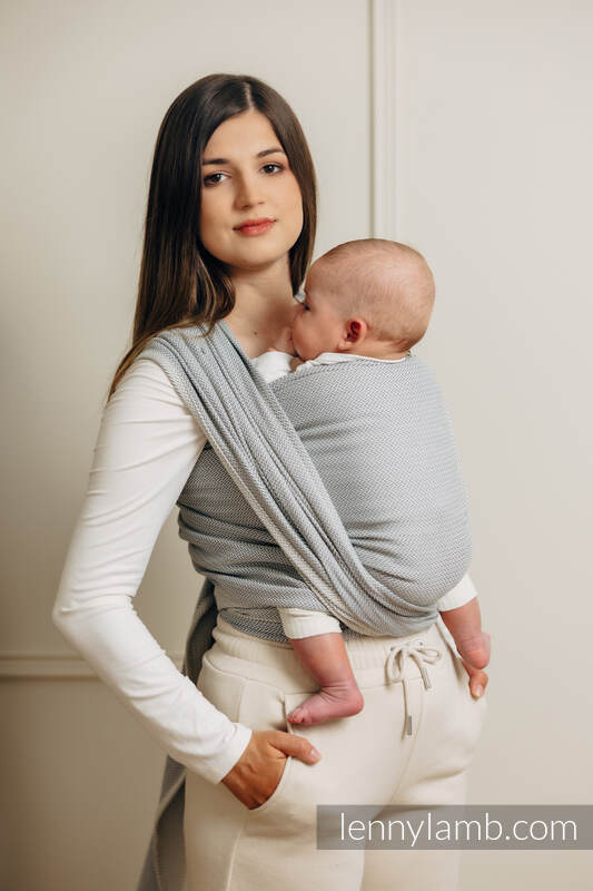 Baby Sling, Herringbone Weave (100% cotton) - LITTLE HERRINGBONE GREY - size L #babywearing