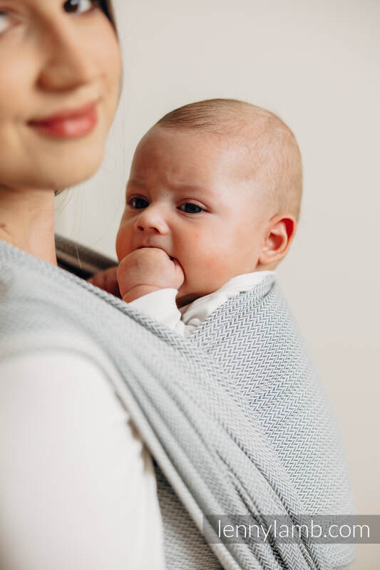 Baby Sling, Herringbone Weave (100% cotton) - LITTLE HERRINGBONE GREY - size L #babywearing