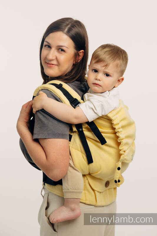Nosidełko LennyPreschool  z tkaniny skośno-krzyżowej (79% bawełna, 21% wiskoza bambusowa), rozmiar preschool - LOLLIPOP  #babywearing
