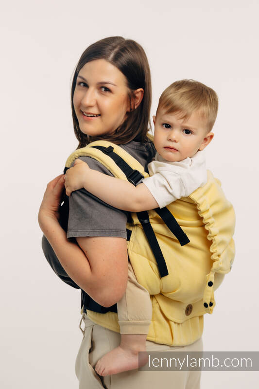 Nosidełko LennyPreschool  z tkaniny skośno-krzyżowej (79% bawełna, 21% wiskoza bambusowa), rozmiar preschool - LOLLIPOP  #babywearing