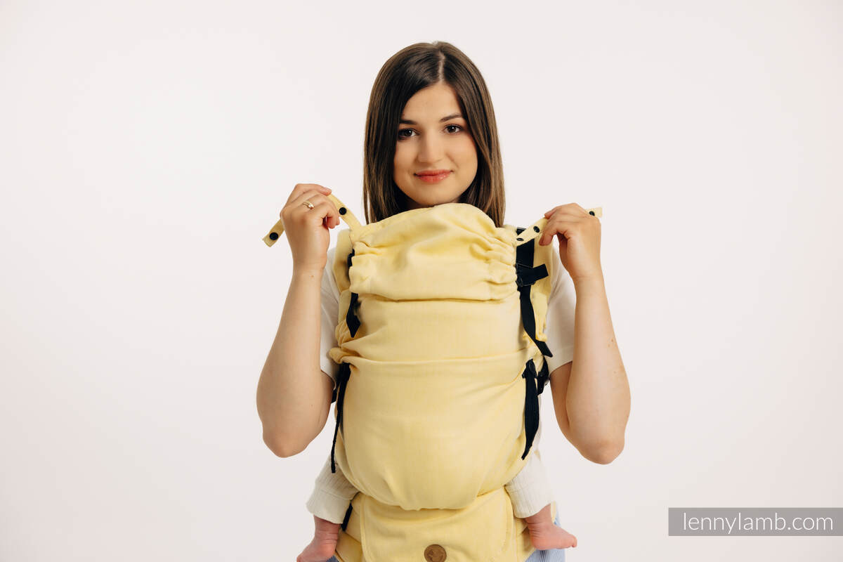 Nosidełko LennyUpGrade z tkaniny skośno-krzyżowej (79% bawełna, 21% wiskoza bambusowa), rozmiar standard - LOLLIPOP  #babywearing