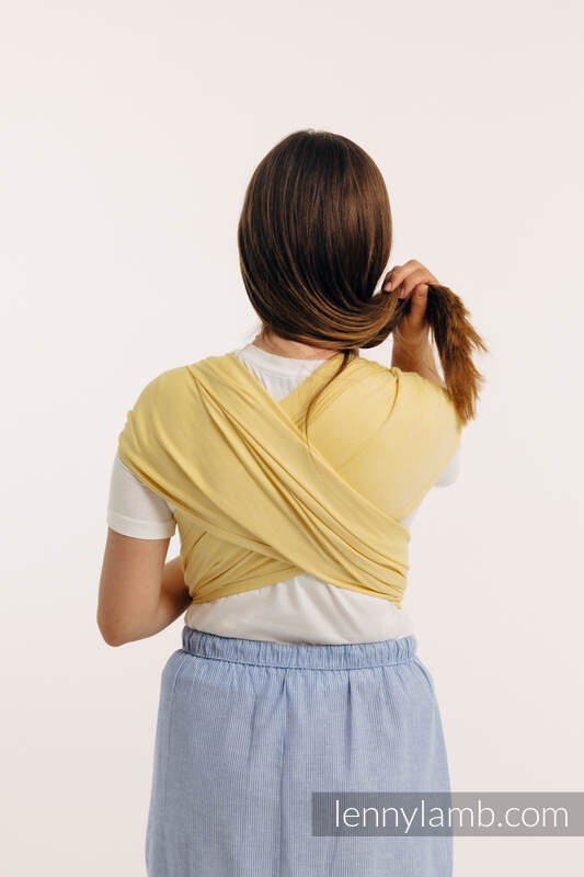 Chusta do noszenia dzieci, tkana splotem skośno-krzyżowym (79% bawełna, 21% wiskoza bambusowa) - LOLLIPOP - rozmiar XS #babywearing