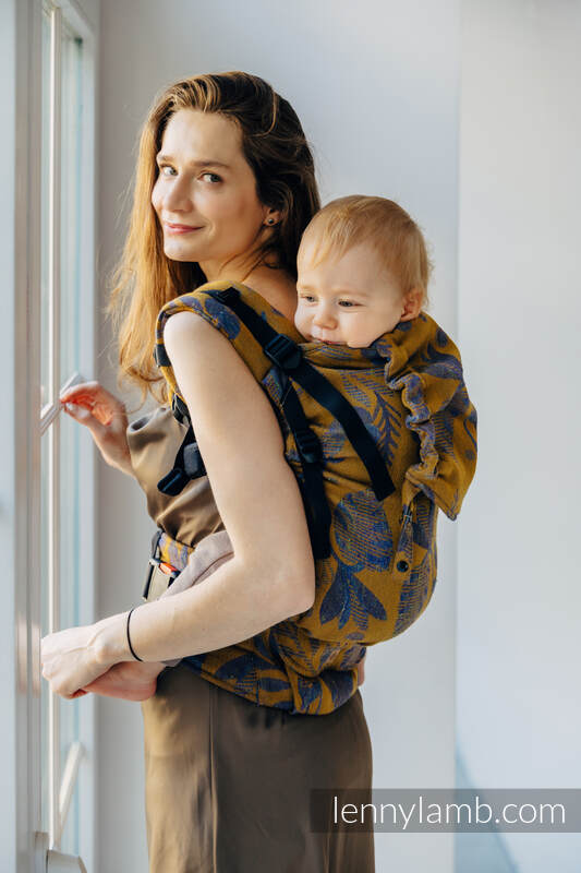 Mochila LennyPreschool, talla preschool, tejido jaqurad (45% seda tusor, 32% algodón peinado, 19% lana merino, 4% cachemira) - EXPERIMENT no. 37 #babywearing