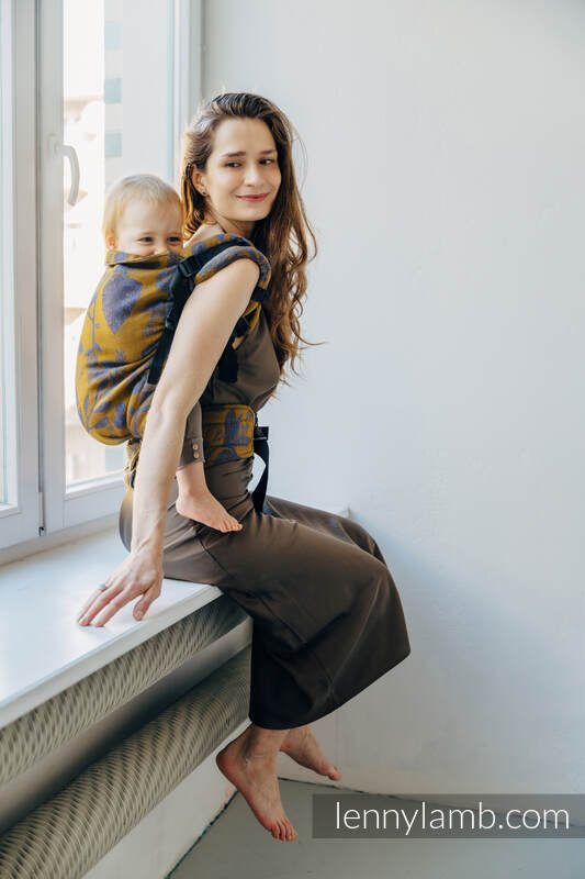 Mochila LennyPreschool, talla preschool, tejido jaqurad (45% seda tusor, 32% algodón peinado, 19% lana merino, 4% cachemira) - EXPERIMENT no. 37 #babywearing