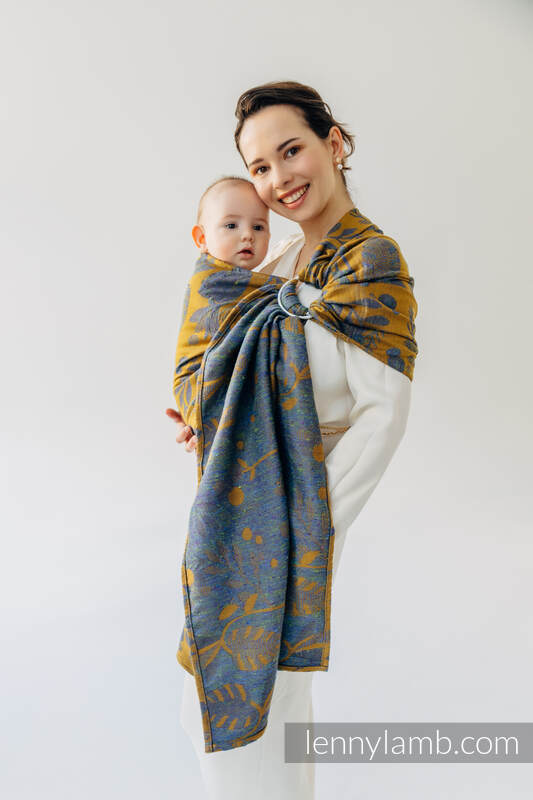 Bandolera de anillas, tejido Jacquard (45% seda tusor, 32% algodón peinado, 19% lana merino, 4% cachemira) con plegado simple - EXPERIMENT no.37 - standard 1.8m #babywearing