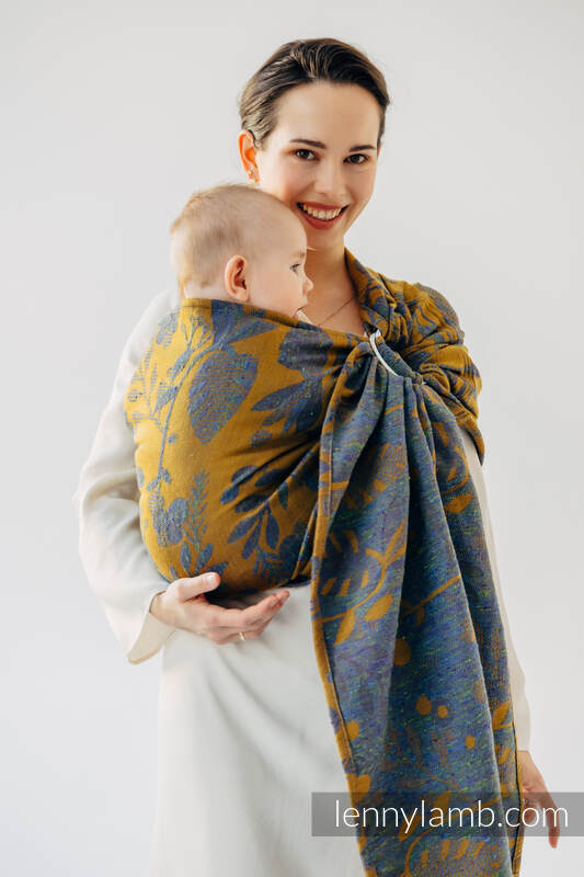 Bandolera de anillas, tejido Jacquard (45% seda tusor, 32% algodón peinado, 19% lana merino, 4% cachemira) con plegado simple - EXPERIMENT no.37 - standard 1.8m #babywearing