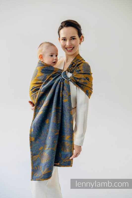 Bandolera de anillas, tejido Jacquard (45% seda tusor, 32% algodón peinado, 19% lana merino, 4% cachemira) con plegado simple - EXPERIMENT no.37 - standard 1.8m #babywearing
