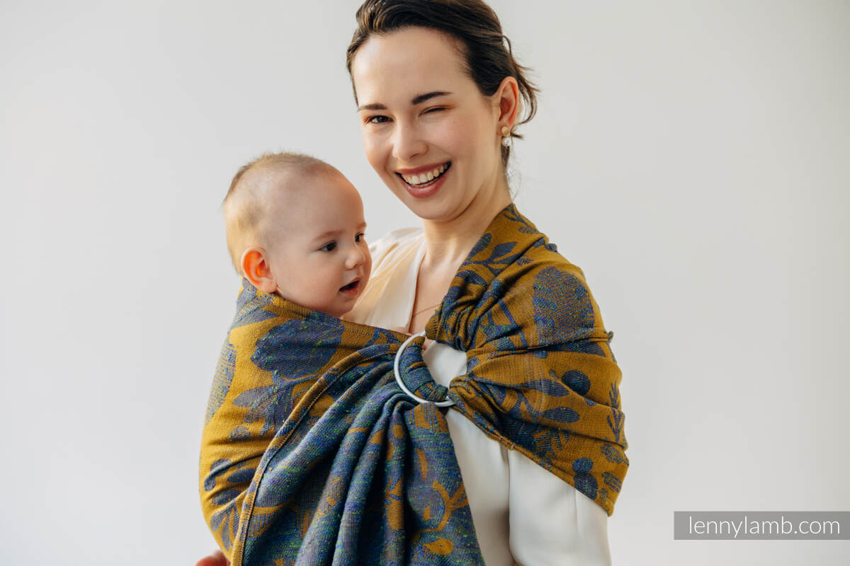 Bandolera de anillas, tejido Jacquard (45% seda tusor, 32% algodón peinado, 19% lana merino, 4% cachemira) con plegado simple - EXPERIMENT no.37 - standard 1.8m #babywearing