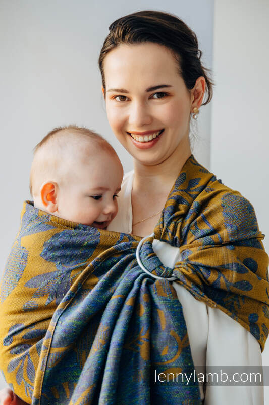 Bandolera de anillas, tejido Jacquard (45% seda tusor, 32% algodón peinado, 19% lana merino, 4% cachemira) con plegado simple - EXPERIMENT no.37 - standard 1.8m #babywearing