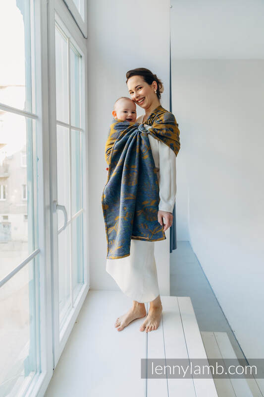 Bandolera de anillas, tejido Jacquard (45% seda tusor, 32% algodón peinado, 19% lana merino, 4% cachemira) con plegado simple - EXPERIMENT no.37 - standard 1.8m #babywearing