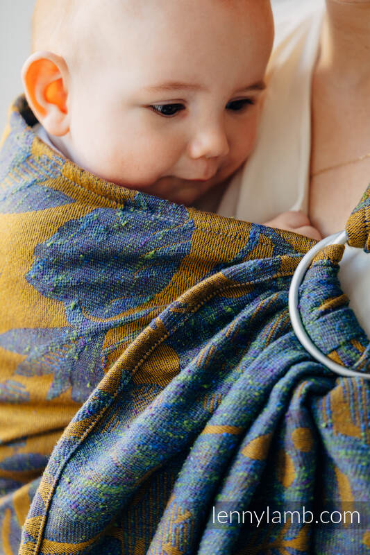 Bandolera de anillas, tejido Jacquard (45% seda tusor, 32% algodón peinado, 19% lana merino, 4% cachemira) con plegado simple - EXPERIMENT no.37 - standard 1.8m #babywearing