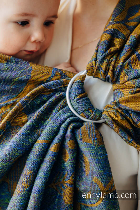 Bandolera de anillas, tejido Jacquard (45% seda tusor, 32% algodón peinado, 19% lana merino, 4% cachemira) con plegado simple - EXPERIMENT no.37 - standard 1.8m #babywearing