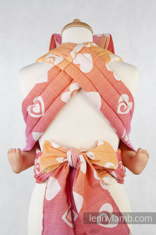 Nosidełko dla dzieci MEI-TAI TODDLER z kapturkiem, bawełna, splot żakardowy, 100% bawełna, RADOSNE SERDUSZKA #babywearing