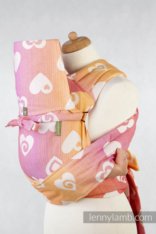 Nosidełko dla dzieci MEI-TAI TODDLER z kapturkiem, bawełna, splot żakardowy, 100% bawełna, RADOSNE SERDUSZKA #babywearing