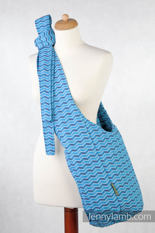 Hobo Tasche, hergestellt vom gewebten Stoff (100% Baumwolle) - ZIGZAG TÜRKIS & LILA #babywearing