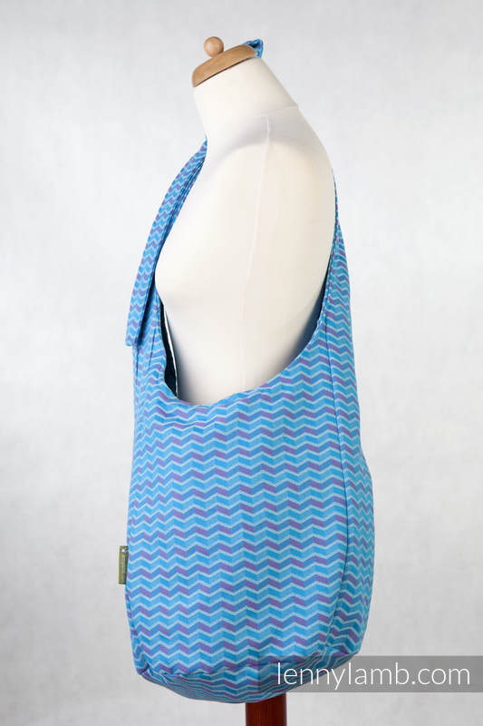 Hobo Tasche, hergestellt vom gewebten Stoff (100% Baumwolle) - ZIGZAG TÜRKIS & ROSA #babywearing