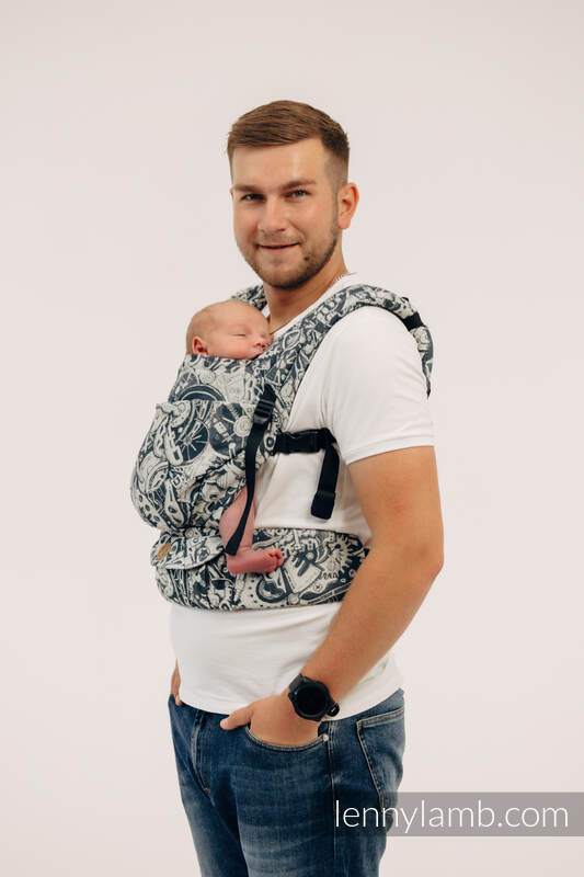 Porte-bébé LennyLight, taille standard, jacquard, 100% coton - CLOCKWORK - FIX IT #babywearing