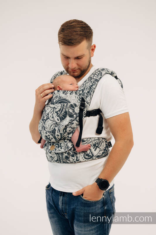 Porte-bébé LennyLight, taille standard, jacquard, 100% coton - CLOCKWORK - FIX IT #babywearing