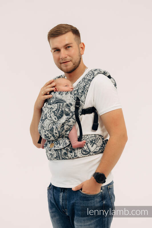 Porte-bébé LennyLight, taille standard, jacquard, 100% coton - CLOCKWORK - FIX IT #babywearing