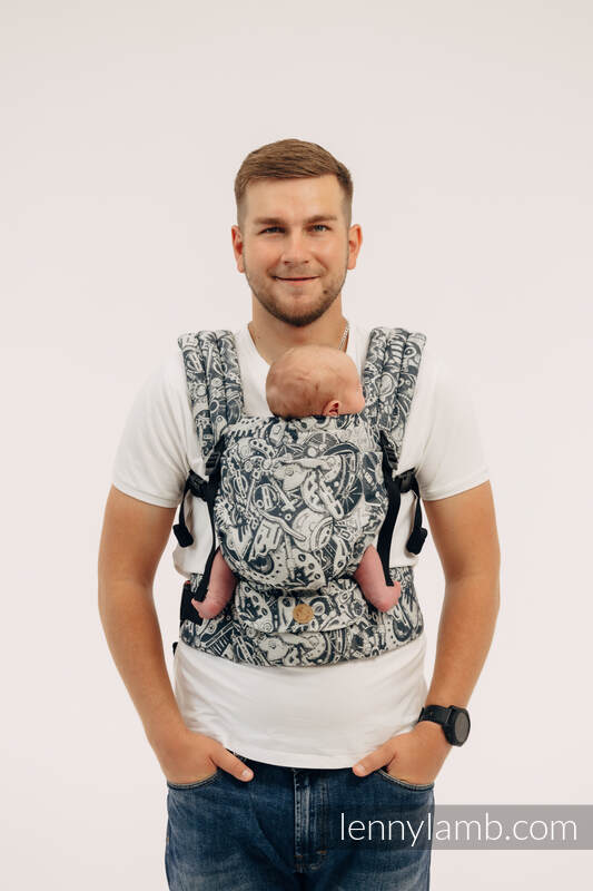 Porte-bébé LennyLight, taille standard, jacquard, 100% coton - CLOCKWORK - FIX IT #babywearing