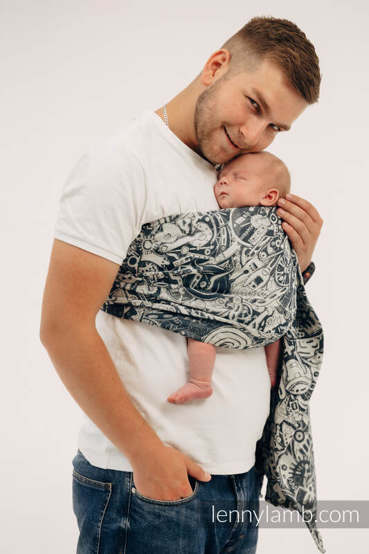 Sling, jacquard (100 % coton) - avec épaule sans plis - CLOCKWORK - FIX IT - standard 1.8m #babywearing
