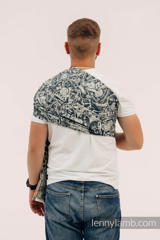 Sling, jacquard (100 % coton) - avec épaule sans plis - CLOCKWORK - FIX IT - standard 1.8m #babywearing