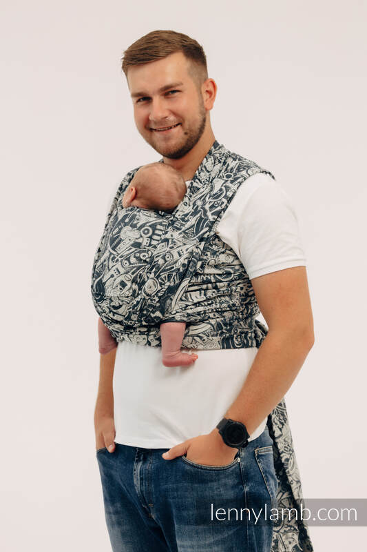 Écharpe, jacquard (100% coton) - CLOCKWORK - FIX IT - taille XS #babywearing