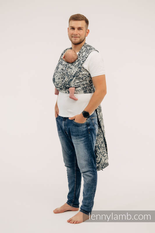 Écharpe, jacquard (100% coton) - CLOCKWORK - FIX IT - taille XS #babywearing