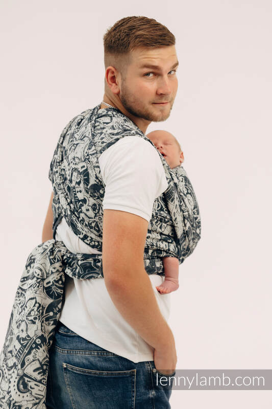 Écharpe, jacquard (100% coton) - CLOCKWORK - FIX IT - taille XS #babywearing
