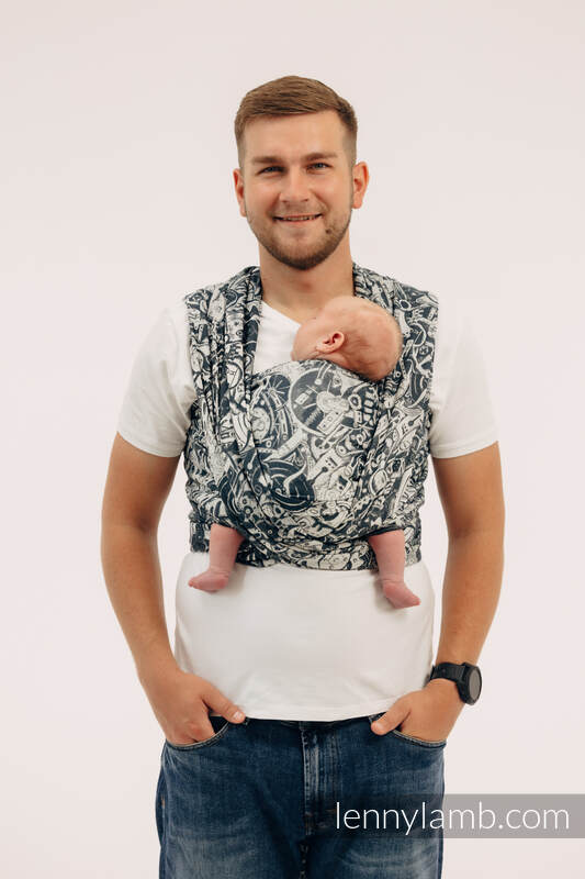 Écharpe, jacquard (100% coton) - CLOCKWORK - FIX IT - taille XS #babywearing