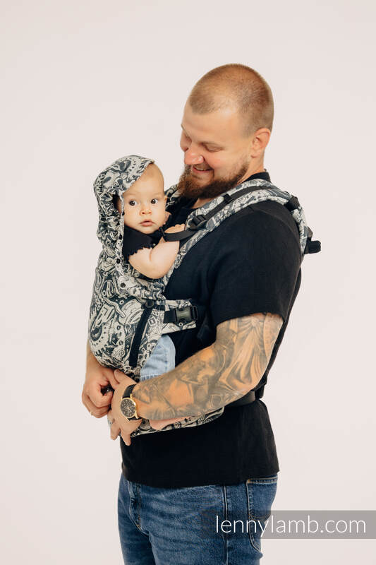 Porte-bébé LennyUpGrade, taille standard, jacquard, 100% coton - CLOCKWORK - FIX IT #babywearing