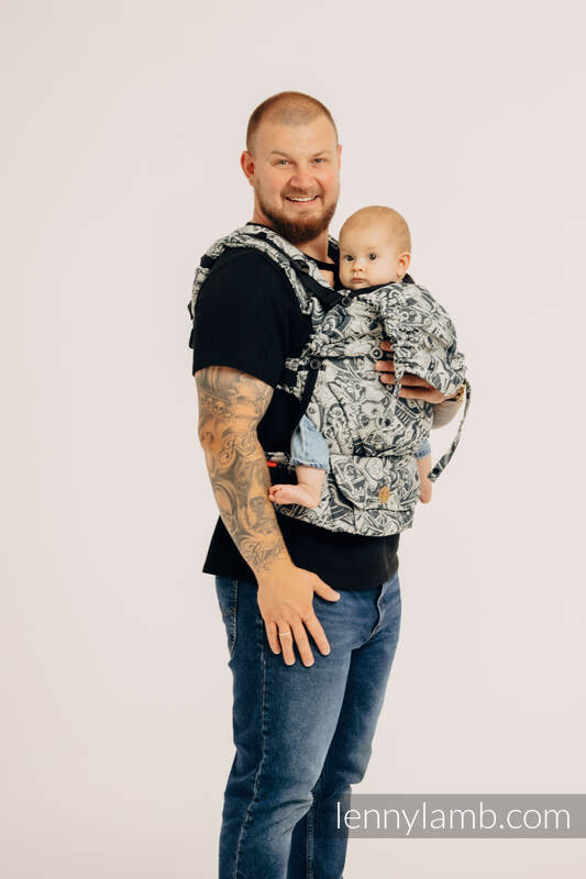 Porte-bébé LennyUpGrade, taille standard, jacquard, 100% coton - CLOCKWORK - FIX IT #babywearing