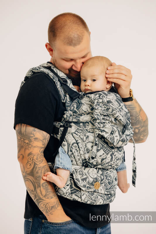 Porte-bébé LennyUpGrade, taille standard, jacquard, 100% coton - CLOCKWORK - FIX IT #babywearing