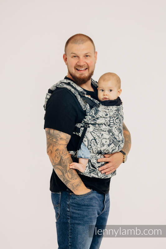 Porte-bébé LennyUpGrade, taille standard, jacquard, 100% coton - CLOCKWORK - FIX IT #babywearing