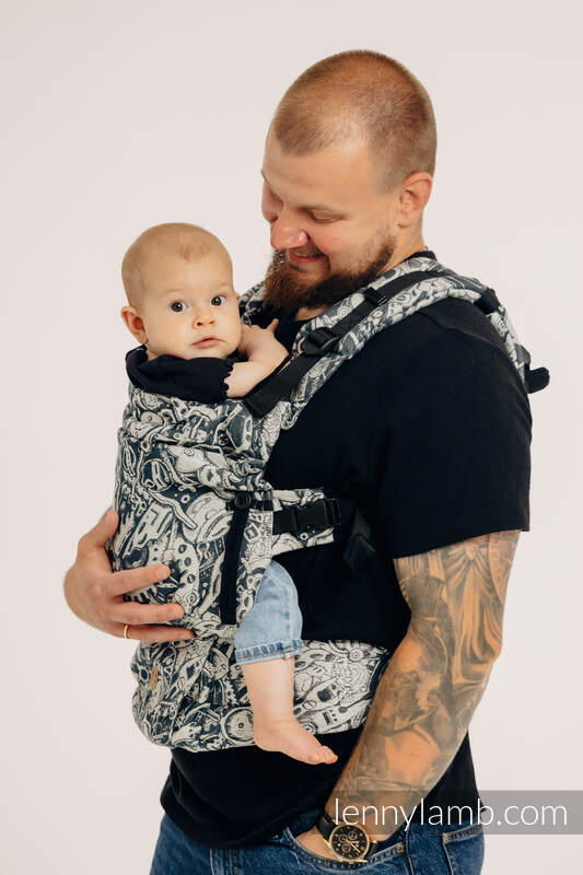 Porte-bébé LennyUpGrade, taille standard, jacquard, 100% coton - CLOCKWORK - FIX IT #babywearing