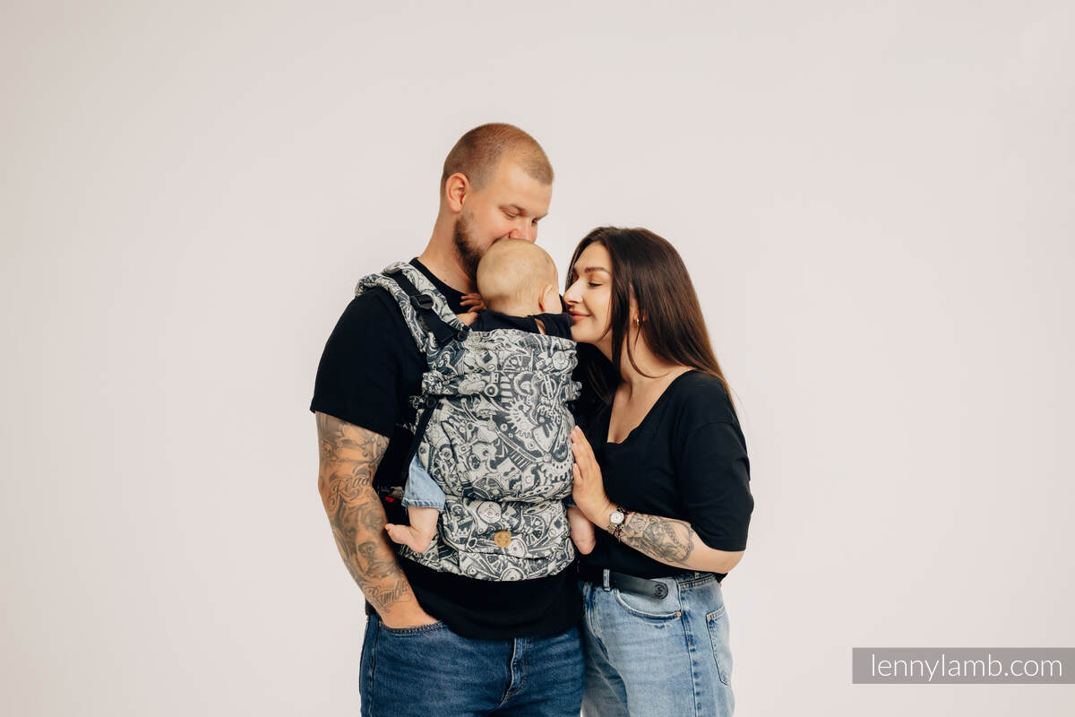 Porte-bébé LennyUpGrade, taille standard, jacquard, 100% coton - CLOCKWORK - FIX IT #babywearing