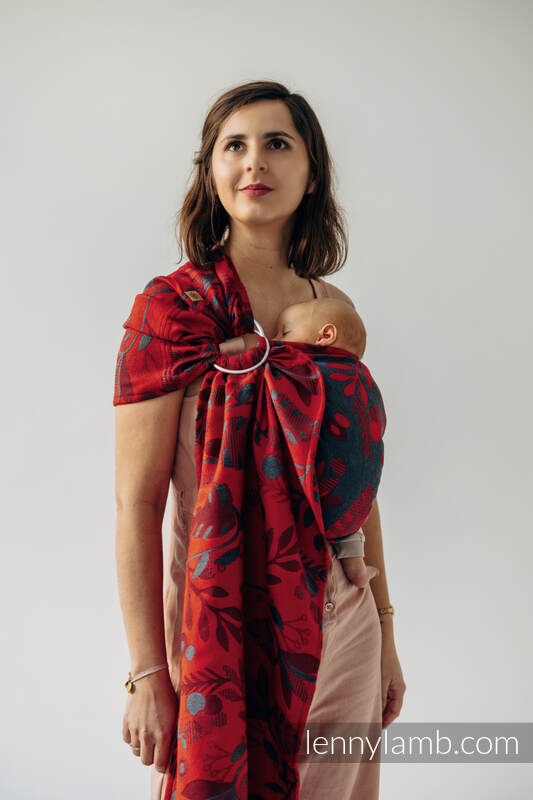 Żakardowa chusta kółkowa do noszenia dzieci (45% wełna merino, 32% bawełna czesana, 23% jedwab morwowy) ramię bez zakładek - EKSPERYMENT nr 38 - standard 1.8m #babywearing